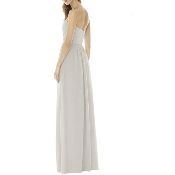 SOCIAL BRIDESMAIDS Strapless Formal Gown Chiffon  Nude Bridesmaid Women’s Sz 8 - Picture 3 of 8